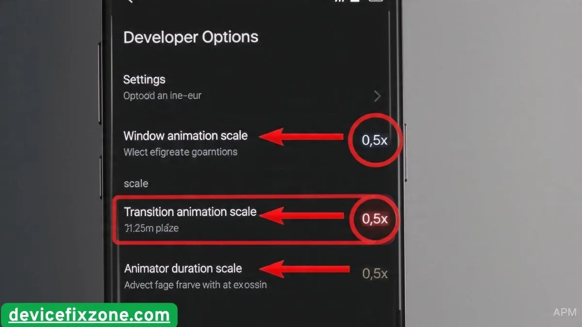 How to change animation scales in Android Developer Options to speed up UI