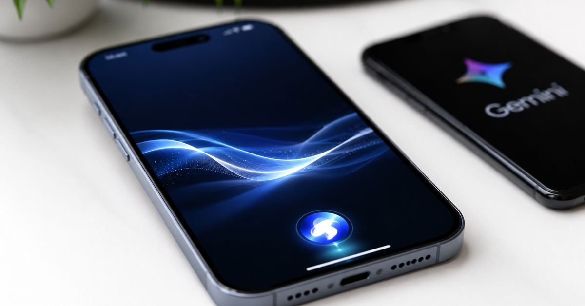 Apple Siri AI upgrade interface on iPhone 18 Pro powered by Google Gemini in 2026