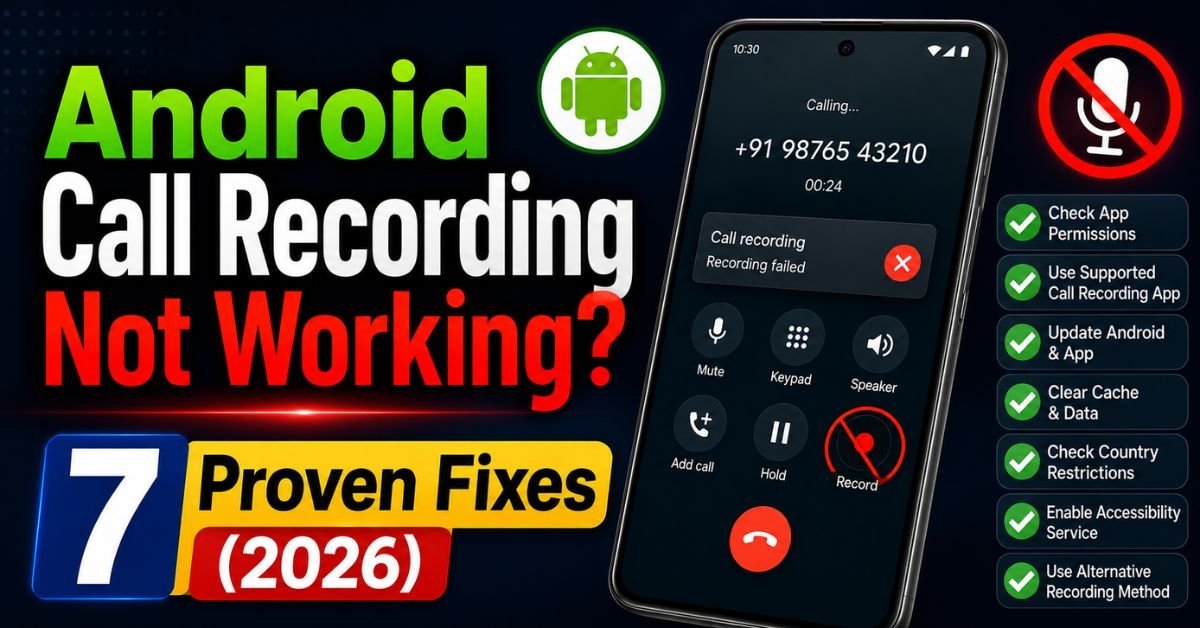 Android Call Recording Not Working? 7 Proven Fixes (2026)