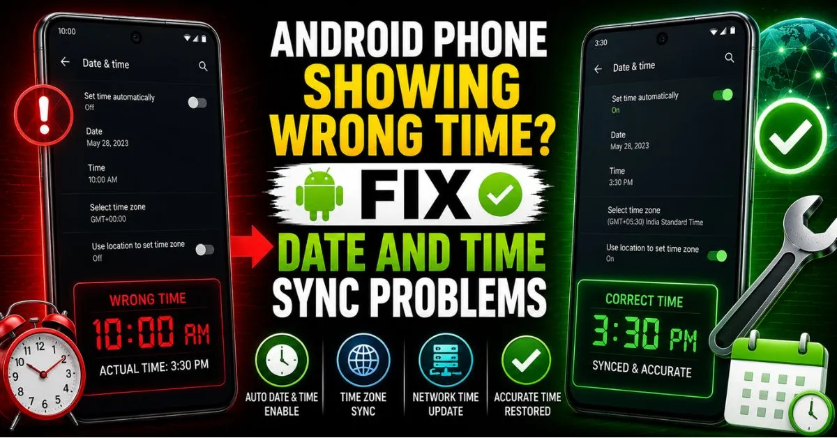 Android Phone Showing Wrong Time Fix Date and Time Sync Problems