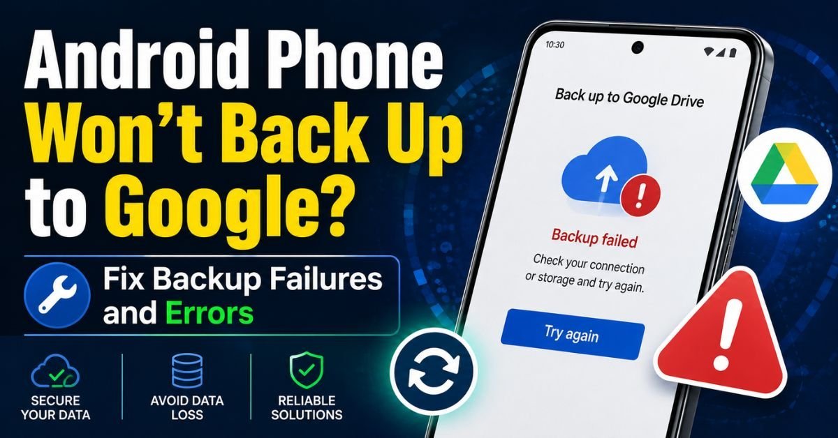 Android Phone Won't Back Up to Google? Fix Failures Now