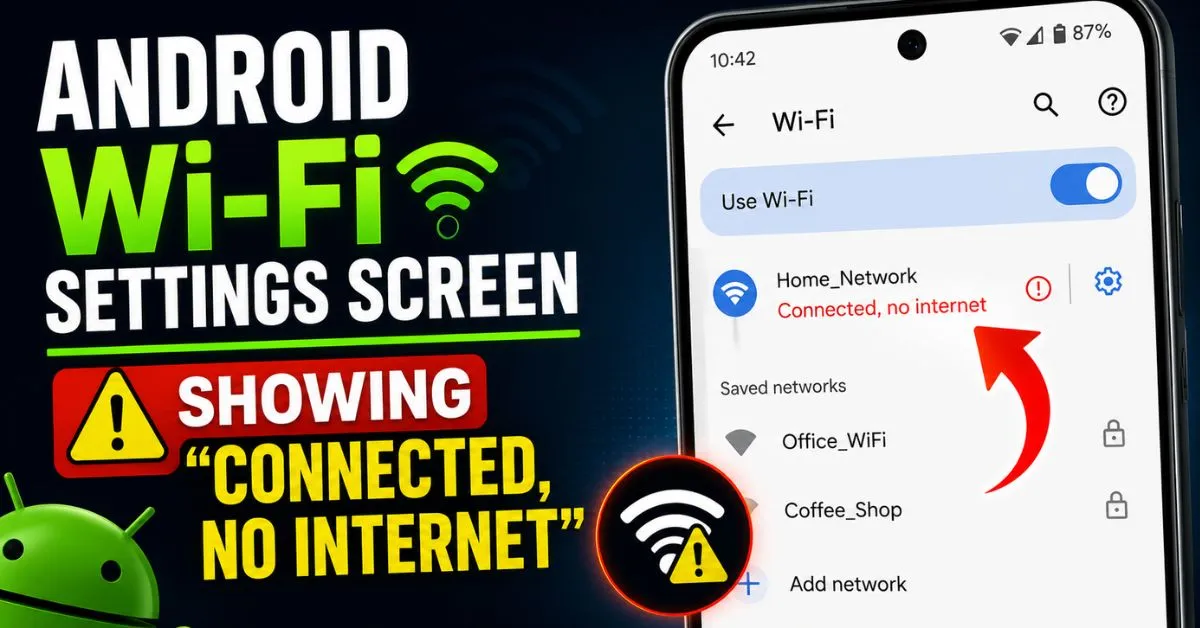Android phone Wi-Fi connected but no internet — troubleshooting and fix guide