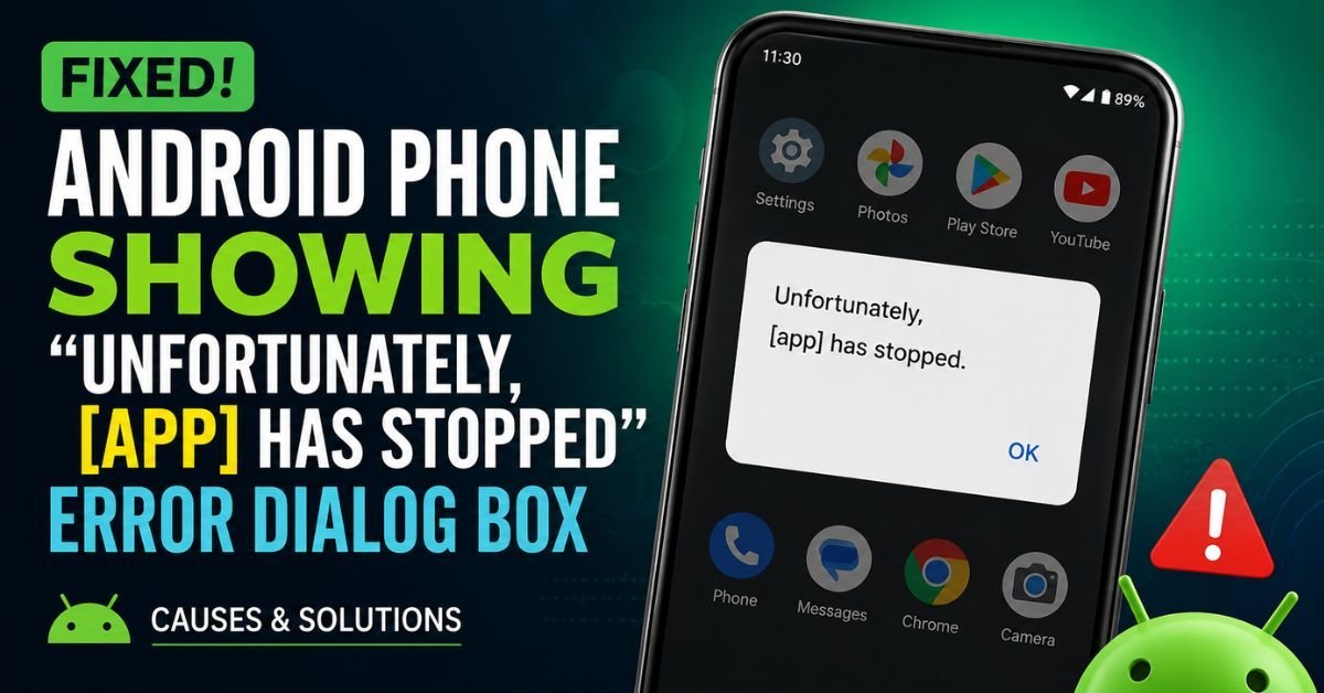 Android Unfortunately app has stopped error — how to fix app crash error on Android