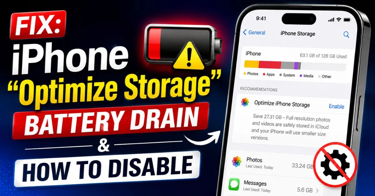 Fix: iPhone 'Optimize Storage' Battery Drain & How to Disable