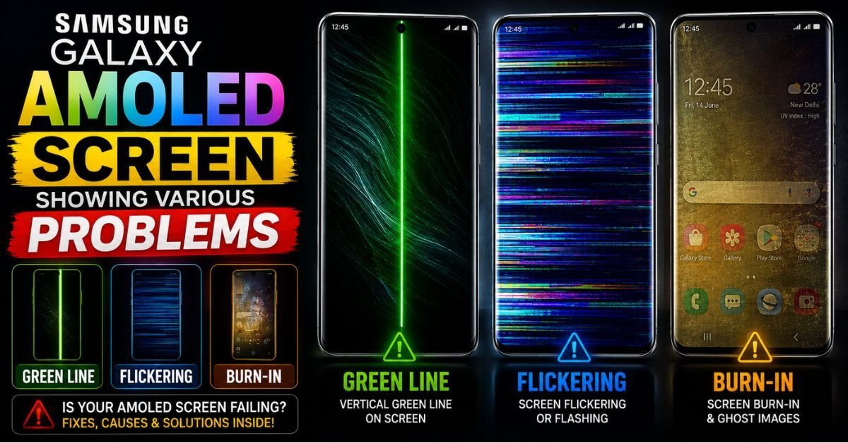 Samsung Galaxy screen problems — green line of death, flickering, burn-in fixes