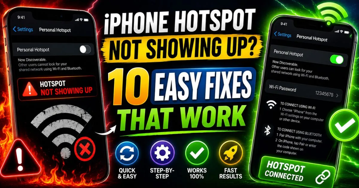 iPhone Hotspot Not Showing Up? 10 Easy Fixes That Work