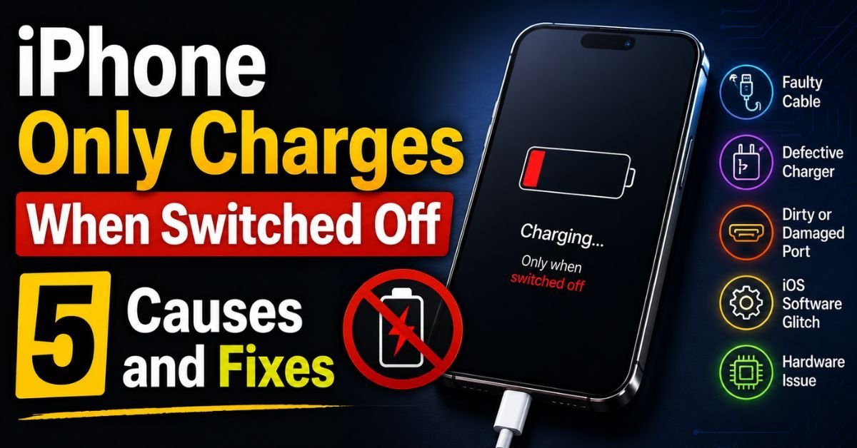 iPhone Only Charges When Switched Off — 5 Causes and Fixes