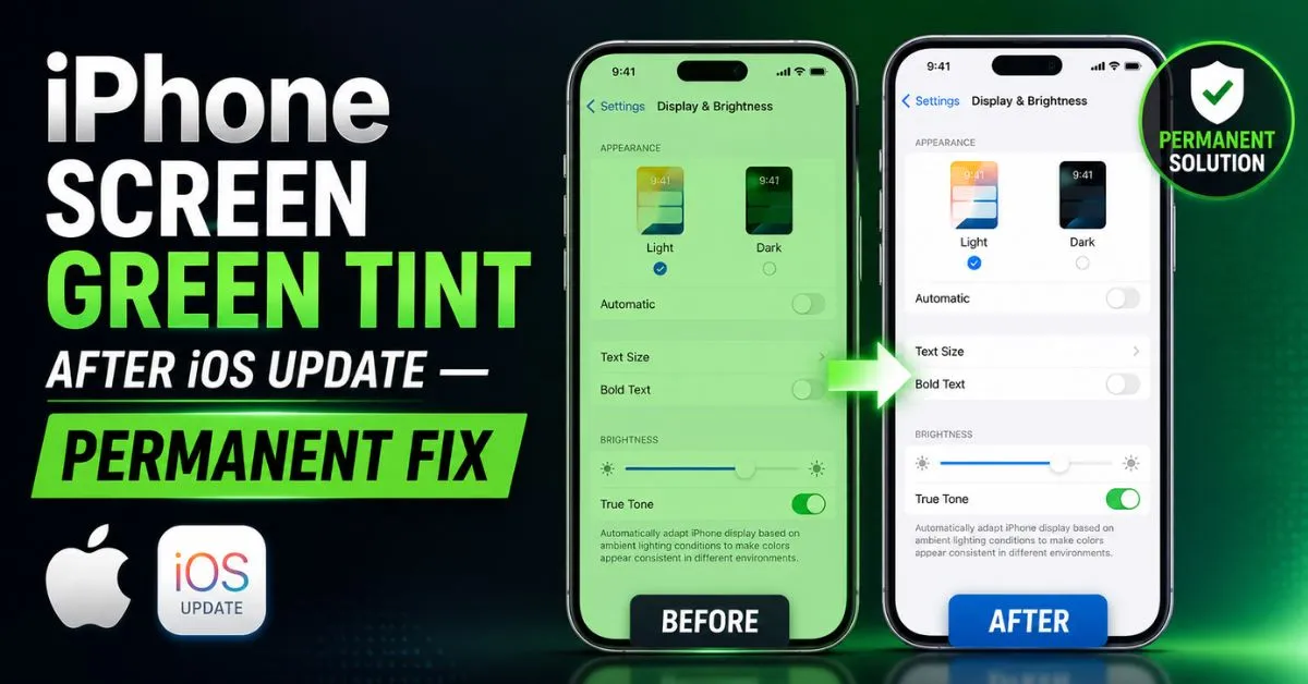 iPhone Screen Green Tint After iOS Update — Permanent Fix