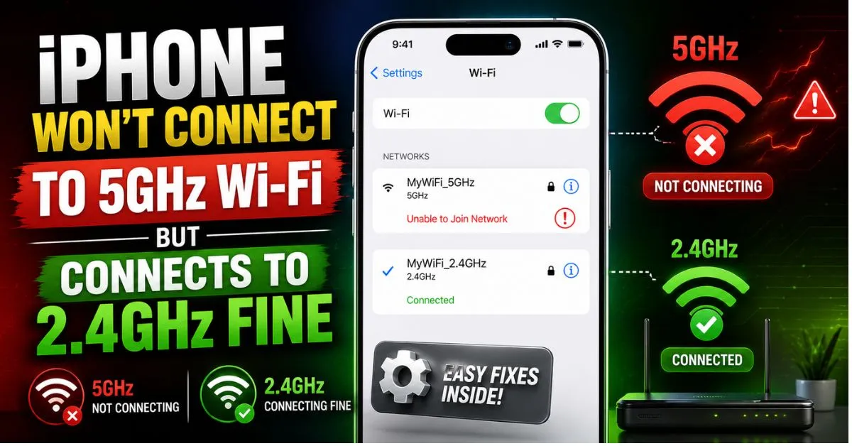 iPhone Won't Connect to 5GHz Wi-Fi But Connects to 2.4GHz Fine