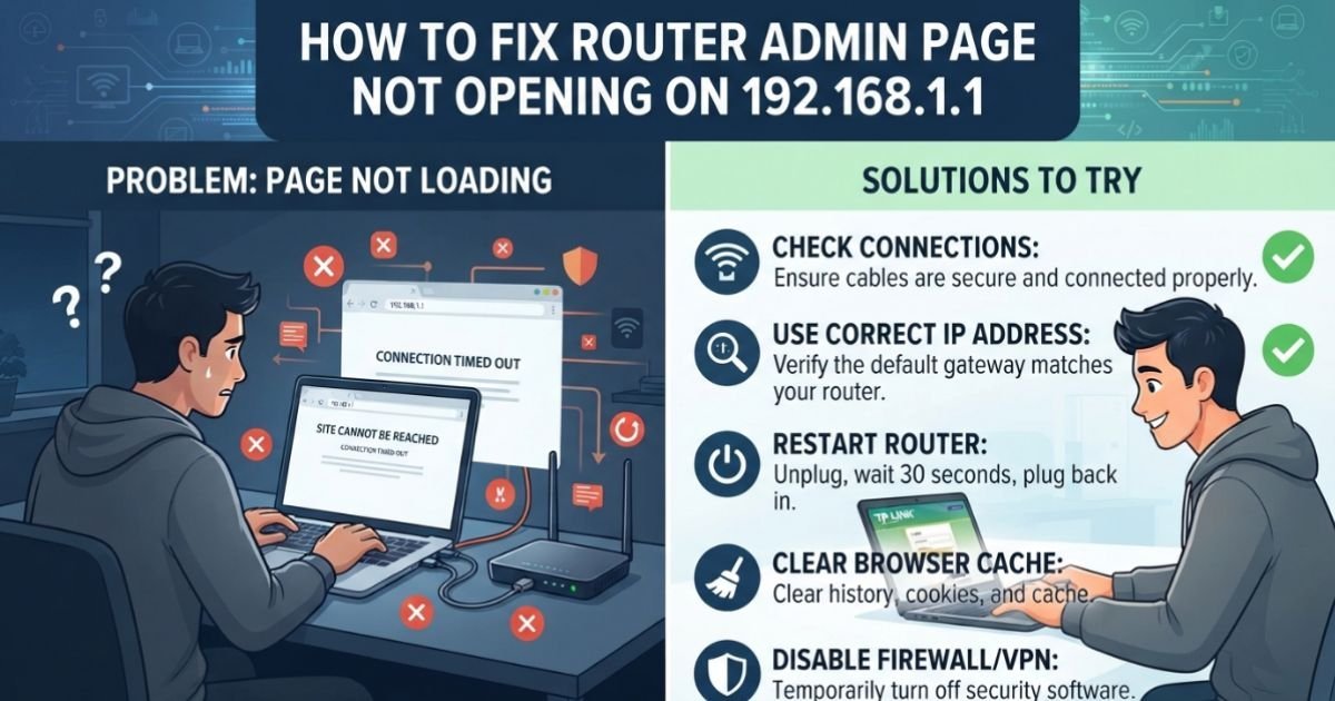 How to Fix Router Admin Page Not Opening on 192.168.1.1